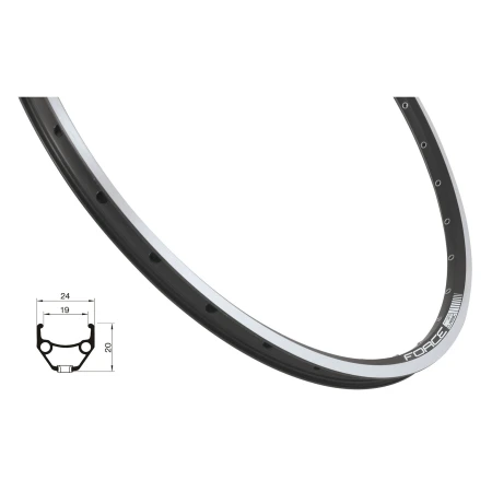 Ráfek Remerx DRAGON 26&quot; - 559x19 černý, 36 děr