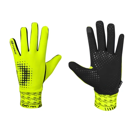 Rukavice FORCE EXTRA, jaro-podzim, fluo