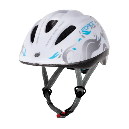 Přilba Force Fun Flowers dětská, bílo-šedo-modrá