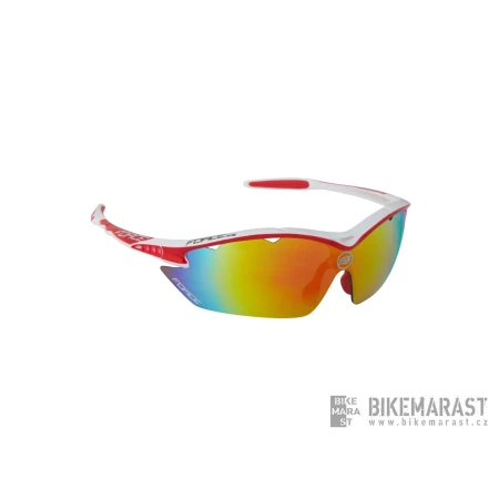 Brýle FORCE Ron bílé, červená laser skla