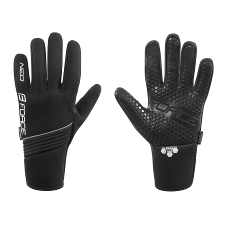 Zimní rukavice FORCE Neoprén Neo, černé