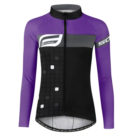 Dres Force SQUARE dámský dlouhý rukáv, černo-fialový