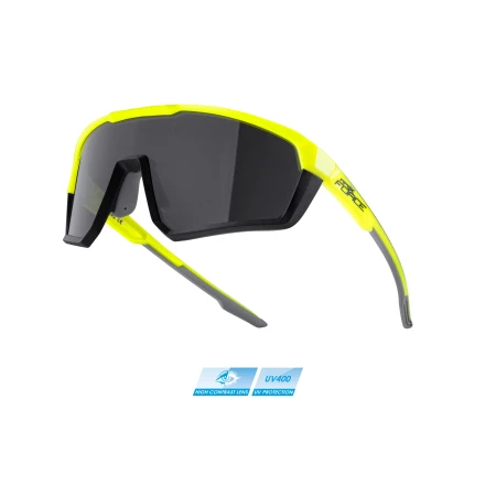 Brýle FORCE APEX, fluo-černé, černá kontrastní skla