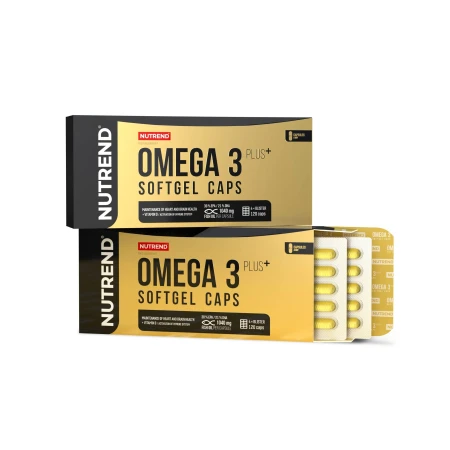 Nutrend OMEGA 3 PLUS SOFTGEL CAPS, obsahuje 120 kapslí