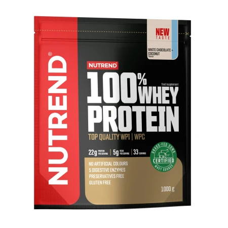 Nutrend 100% WHEY PROTEIN 1000g sáček bílá čokoláda+kokos