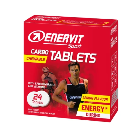 ENERVIT CARBO TABLETS box 24ks energy tablet citron
