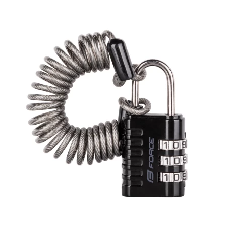 Zámek FORCE SMALL 2 spirálový kódový 120cm/3mm, černý