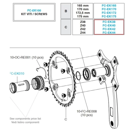 Převodník Campagnolo EKAR 13s, vč.šroubů (r.v. 2021 - ....)