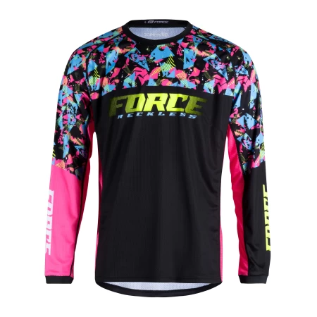 Dres FORCE RECKLESS dlouhý rukáv, černo-růžovo-fluo