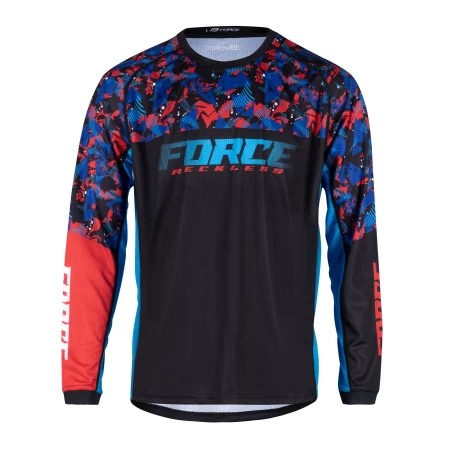 Dres Force RECKLESS dlouhý rukáv, černo-červeno-modrý
