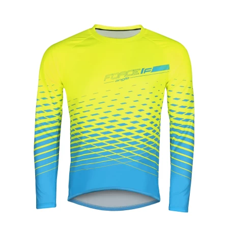 Dres FORCE MTB ANGLE dlouhý rukáv, fluo-modrý