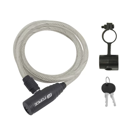 Zámek FORCE ECO spirálový s držákem 120cm/8mm, čirý potah