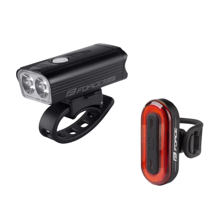 Sada světel FORCE DIVER ARC USB přední + zadní