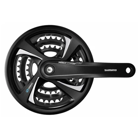 Kliky SHIMANO Tourney TX FC-TX801-L, 175mm, pro 3x6/7/8 kolo, 48-38-28 zubů, černé, s krytem