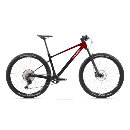 Horské kolo Superior XP 9.6 Matte Carbon / Red Carbon 2025