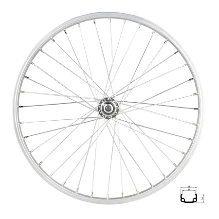 Přední kolo 20" RMX 21, 406x21, stříbrné, náboj F80428