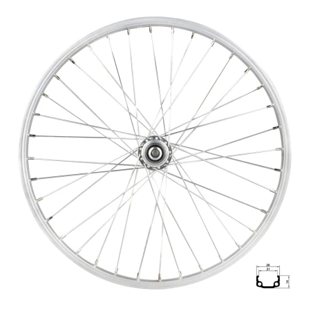 Zadní kolo 20&quot; RMX 21, 406x21, stříbrné, náboj F80429