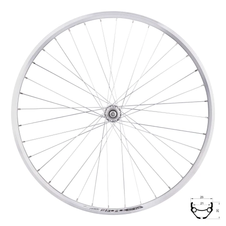 Zadní kolo FORCE PRIME 28&quot; 622x21, stříbrné, F80429, 36děr