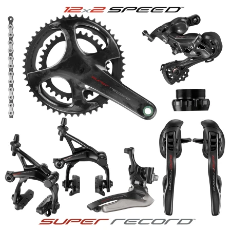 Sada Campagnolo SUPER Record 12s, BSA, čelisťové brzdy