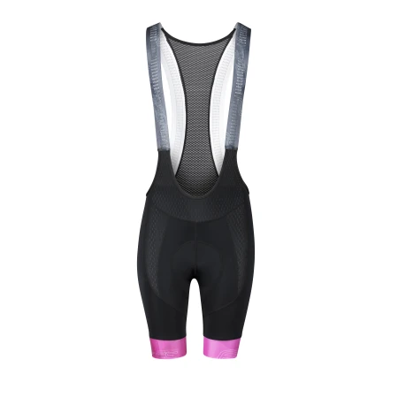 Kraťasy FORCE STRIPE LADY se šlemi a vložkou, černo-růžové