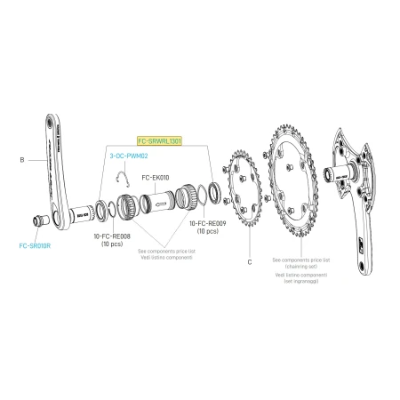Ložisko pro kliky Campagnolo Super Record 13s WRL, QCK-TECH (2ks)